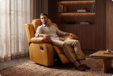 York Leather Mustard Manual Recliner Armchair
