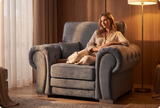 Florence High Back Grey Fabric Armchair