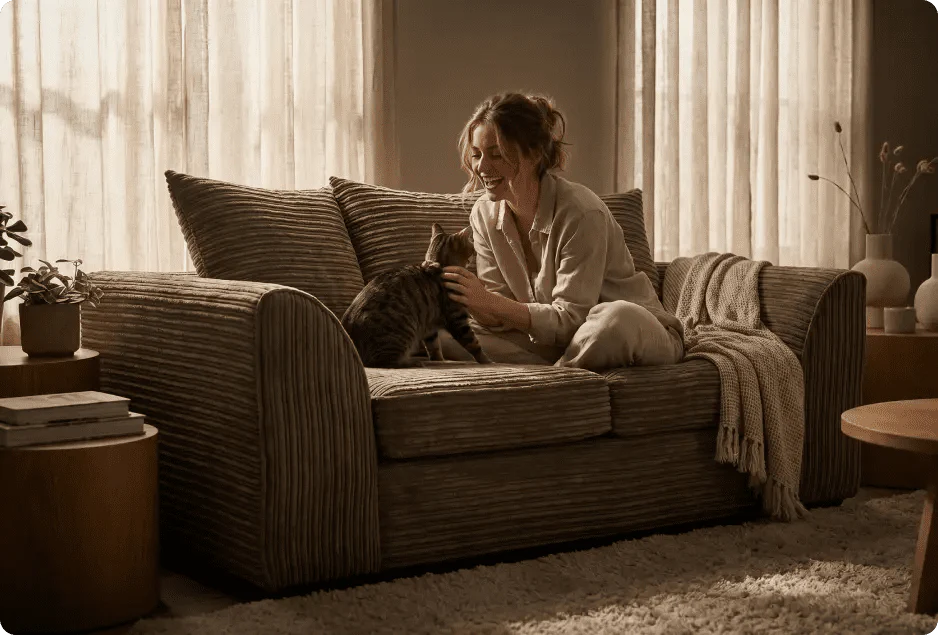Caramel Fabric Sofas