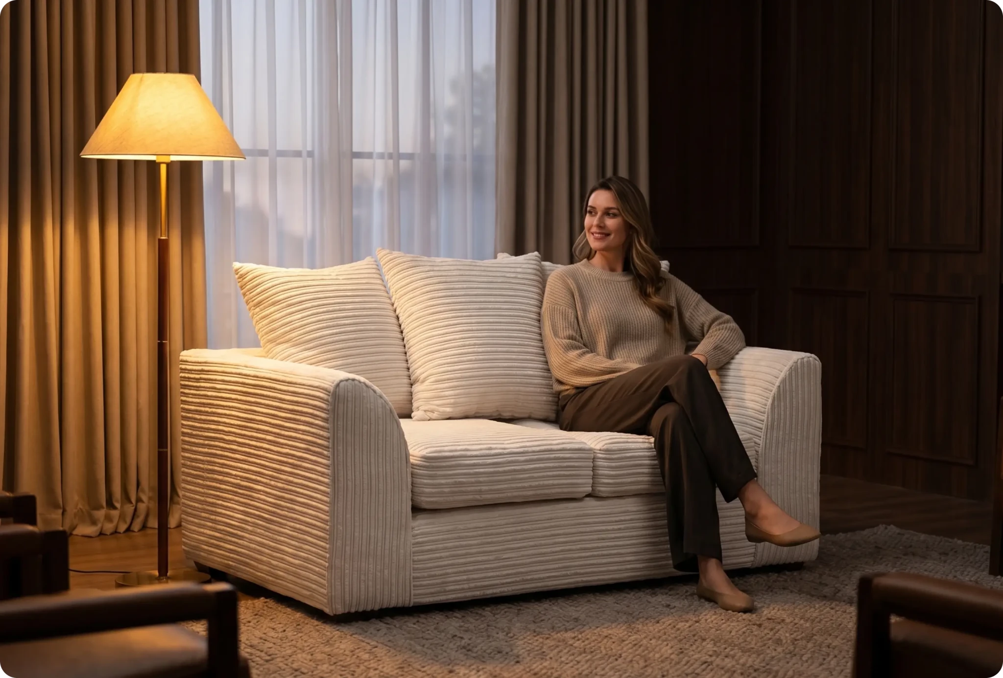 Oxford Shark  Fabric 2 Seater Sofa