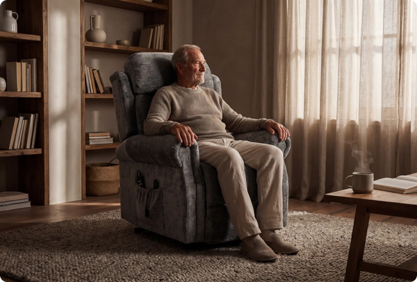 Derby Grey Fabric Rise & Recline Mobility Chair