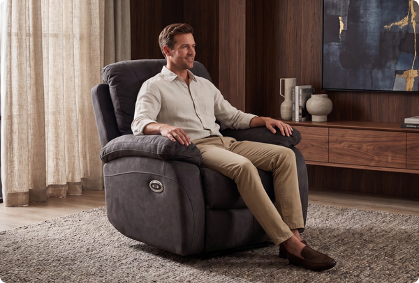 Serano Grey Fabric Electric Armchair