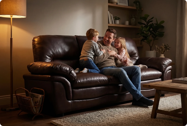 Florence Brown Leather 3 Seater Sofa