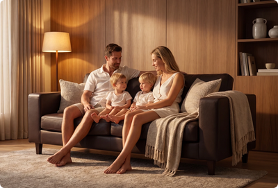 Nova Brown Leather 3 Seater Sofa