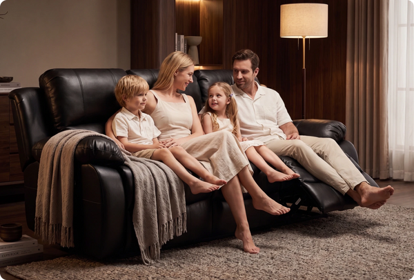 York Black Leather Electric Recliner 3 Seater Sofa