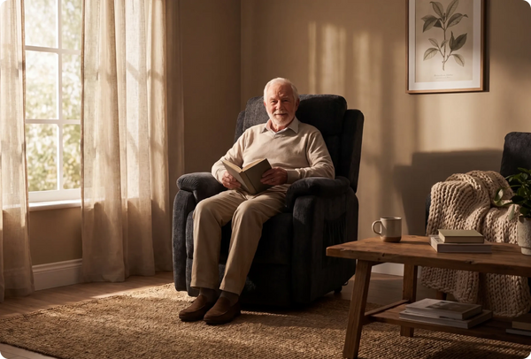Oliver Black Fabric Rise & Recline Mobility Chair