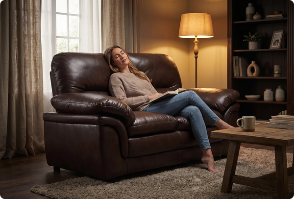 Florence Brown Leather 2 Seater Sofa