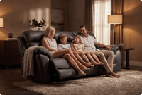 Torino Genuine Leather Grey Electric Power Recliner 3 Seater Sofa