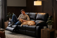 York Black Leather Electric Recliner 3 Seater Sofa - Sofa-Direct