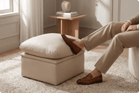 Florence Cream Leather Footstool