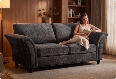 Cotswold Grey Fabric 3 Seater Sofa