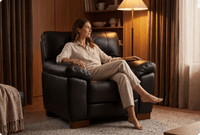 Dalmore Genuine Leather Black Armchair