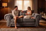 Florence Scatter Grey Fabric 2 Seater Sofa
