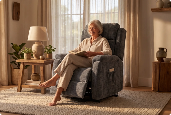 Oliver Grey Fabric Rise & Recline Mobility Chair