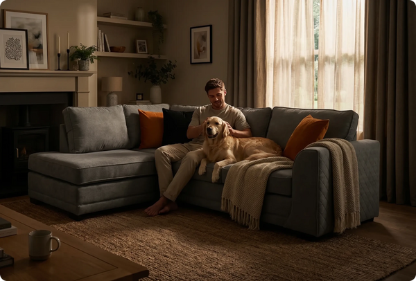 Orka Sofa Grey Fabric Left Hand Corner Sofa - LHC