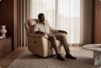 Torino Genuine Leather Cream Electric Power Recliner Armchair