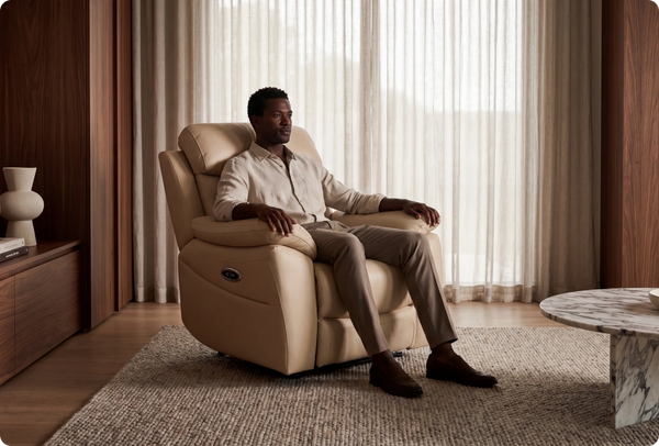 Torino Genuine Leather Cream Electric Power Recliner Armchair