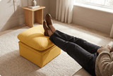 Florence Mustard Leather Footstool