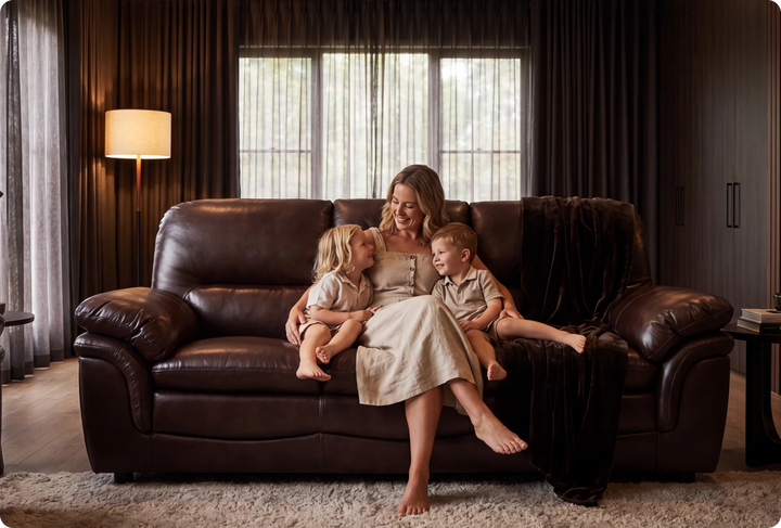 Florence Brown Leather 3 Seater Sofa
