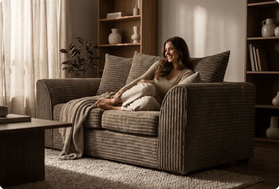 Oxford Caramel  Fabric 2 Seater Sofa