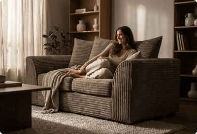Oxford Caramel  Fabric 2 Seater Sofa