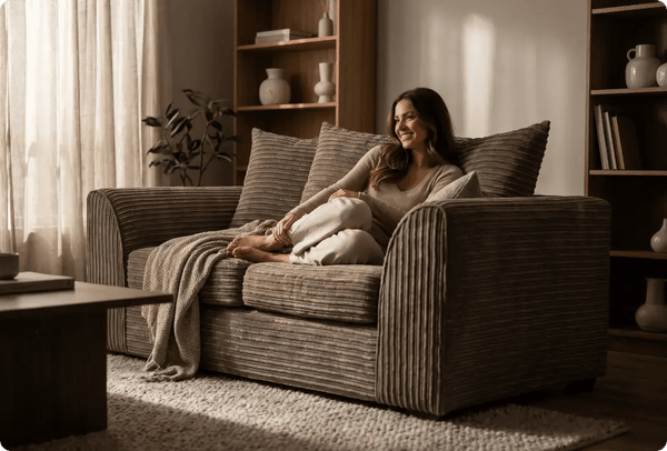 Oxford Caramel  Fabric 2 Seater Sofa