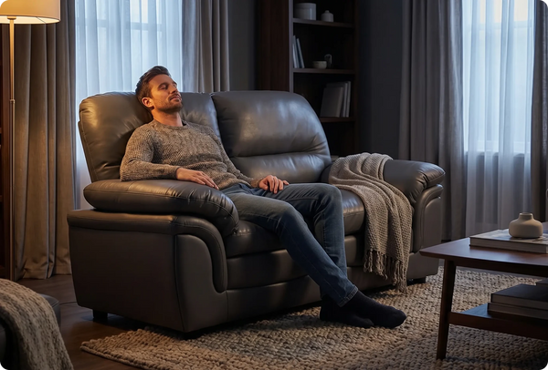 Florence Grey Leather 2 Seater Sofa