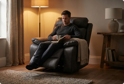 Foster Dark Grey Fabric Electric Recliner Armchair
