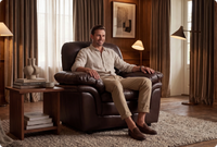 Florence Brown  Leather Armchair