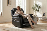 Torino Genuine Leather Black  Electric Power Recliner Armchair