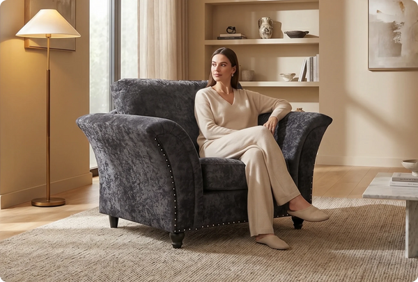 Cotswold Grey Fabric Armchair