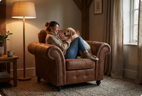 Savile Tan Suede Armchair
