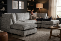 Westminster Silver Alaska Fabric U Shape High Back Corner Sofa