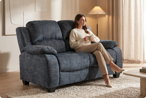 Veloura Roxy Grey Fabric 2 Seater Sofa