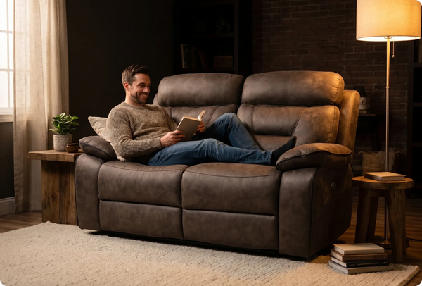 Foster Brown Leather 2 Seater Sofa