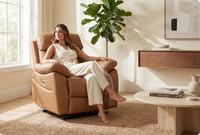 Torino Genuine Leather Caramel Electric Power Recliner Armchair