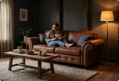 Savile Tan Suede 3 Seater Sofa