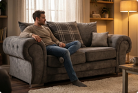 Florence Scatter Grey Fabric 2 Seater Sofa