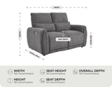 Manchester Charcoal Fabric Recliner 2 Seater Sofa
