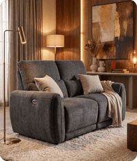 Manchester Charcoal Fabric Electric Recliner