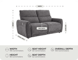 Manchester Charcoal Fabric Electric Recliner 3
