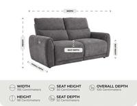 Manchester Charcoal Fabric Electric Recliner 3