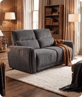Manchester Charcoal Fabric Electric 3 Seater Sofa