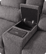 Manchester Charcoal Fabric Electric Recliner Left Hand