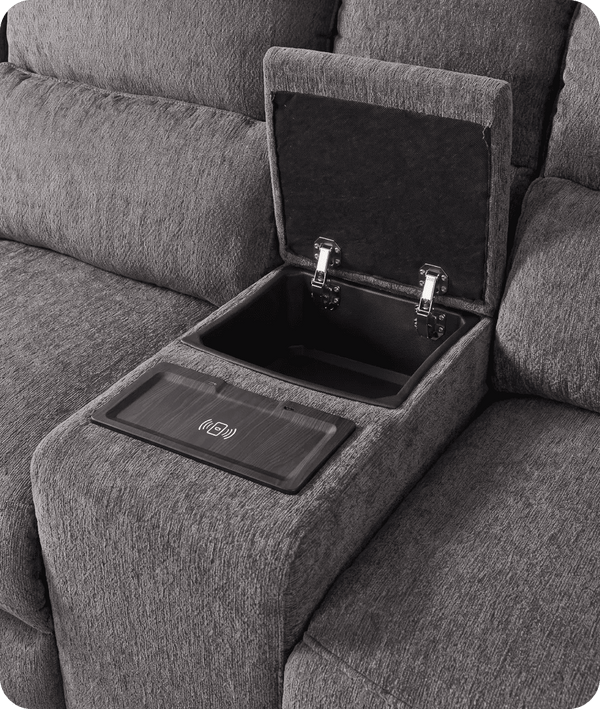 Manchester Charcoal Fabric Electric Recliner Left Hand