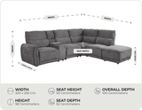 Manchester Charcoal Fabric Electric Recliner