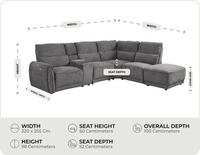 Manchester Charcoal Fabric Electric Recliner