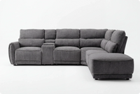 Manchester Charcoal Fabric Electric Recliner Right Hand Corner