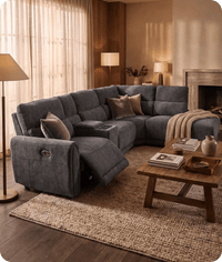 Manchester Charcoal Fabric Electric Recliner Right Hand 