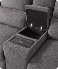 Manchester Charcoal Fabric Electric Recliner Corner Sofa